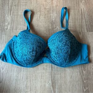 Victoria's Secret Teal Lined Demi Lace Bra